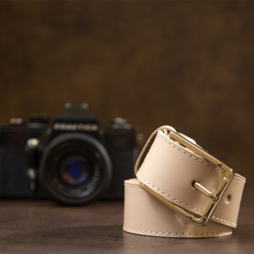 Ремінь Grande Pelle Шкіряний унісекс Бежевий (11450)