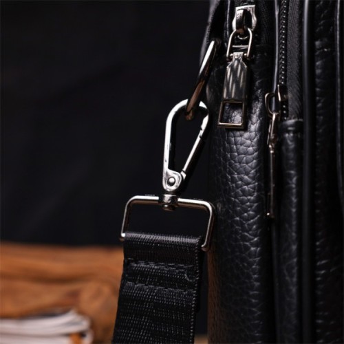 Сумка Vintage Месенджер з натуральної шкіри Чорна (21950)