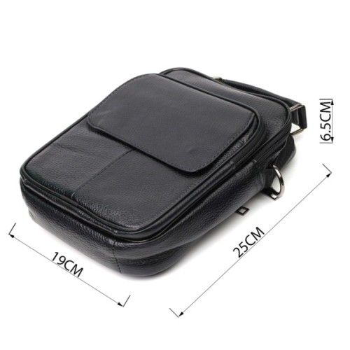 Сумка Vintage Месенджер з натуральної шкіри Чорна (21950)