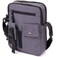 Сумка Vintage Текстильна чоловіча на два відділення Графітова (20659)