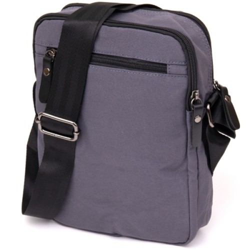 Сумка Vintage Текстильна чоловіча на два відділення Графітова (20659)