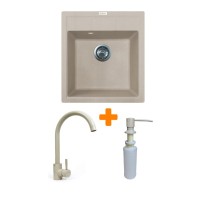 Мийка кухонна Adamant Brick Avena + змішувач та дозатор (4824296209706)