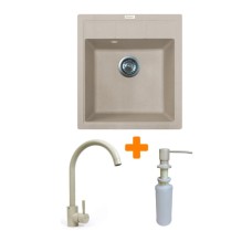 Мийка кухонна Adamant Brick Avena + змішувач та дозатор (4824296209706)