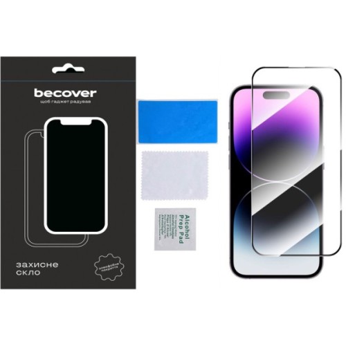 Скло захисне BeCover Apple iPhone 15 Pro Black (710593)