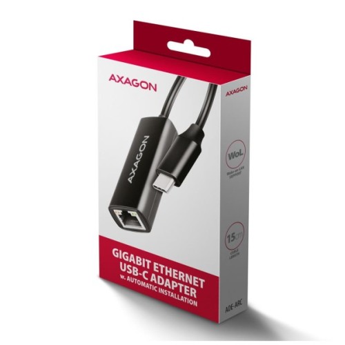 Перехідник USB-C to RJ45 Ethernet 1000Mbps black AXAGON (ADE-ARC)