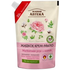 Рідке мило Green Pharmacy Мускатна троянда та бавовна дой-пак 460 мл (4823015935404) Рідке мило Green Pharmacy Мускатна троянда та бавовна дой-пак 460 мл (4823015935404)