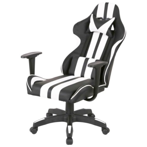 Крісло ігрове Аклас Стрік Light ANF Білий (PU-чорний/білий) (00160343)