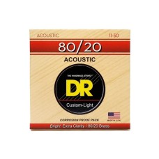 Струни для гітари DR Strings HI-BEAM Acoustic 80/20 Bronze - Custom Light (11-50) (HA-11)