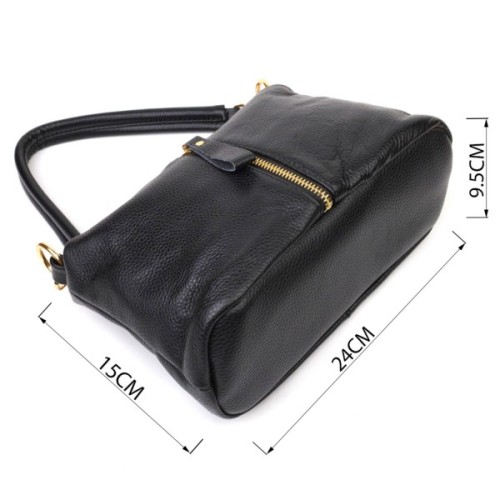 Сумка Vintage З натуральної шкіри Чорна (22135)