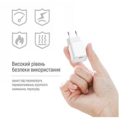 Зарядний пристрій ColorWay C101C GaN Mini 20W PD PPS USB-C white (CW-CHS059PD-WT)