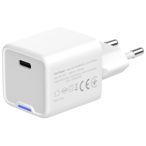 Зарядний пристрій ColorWay C101C GaN Mini 20W PD PPS USB-C white (CW-CHS059PD-WT)