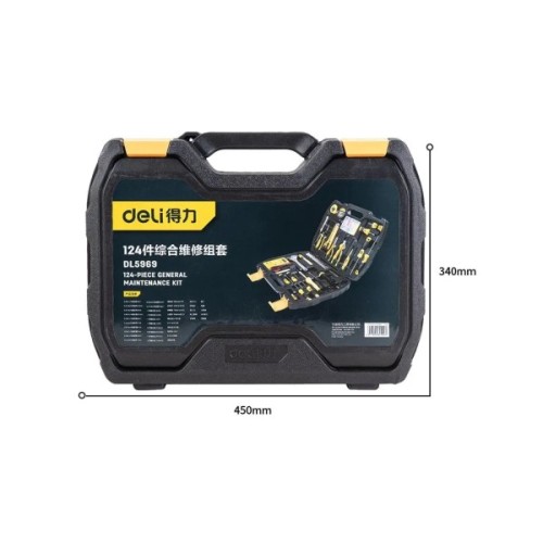 Набір інструментів Deli для ремонту телекомунікаційних мереж, 124 шт. (DL5969)
