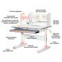 Парта Mealux Edmonton Multicolor Pink з полицею (BD-610 W/МС + PN с полкой)