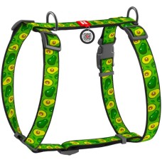 Шлея для собак WAUDOG Nylon з QR паспортом анатомічна H-подібна "Авокадо" L (5560)