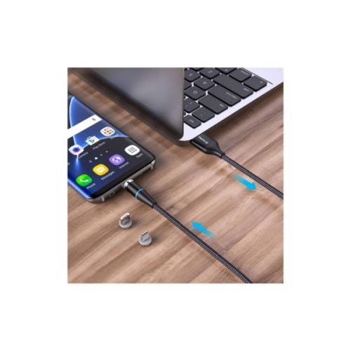 Дата кабель USB 2.0 AM to Lightning + Micro 5P + USB-C 1.0m Magnetic ColorWay (CW-CBUU038-BK)
