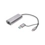 Перехідник USB-C + USB 3.0 to RJ45 2500Mbps Ethernet Digitus (DN-3028)