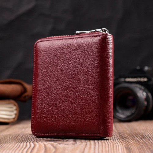 Гаманець ST Leather З натуральної шкіри Бордовий (22450)