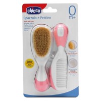 Набір для догляду за дитиною Chicco гребінець і щіточка 0+ міс. рожевий (06569.10)