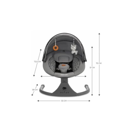 Крісло-гойдалка Kinderkraft Lumi 2 Dark Grey (5902533925025)