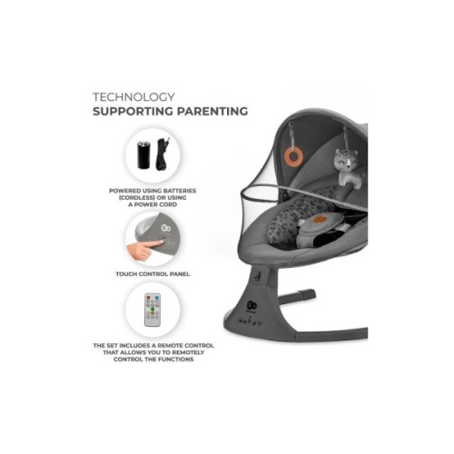 Крісло-гойдалка Kinderkraft Lumi 2 Dark Grey (5902533925025)