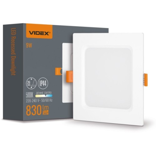 Світильник Videx LED Back вбудований квадрат 9W 5000K (VL-DLBS-095)