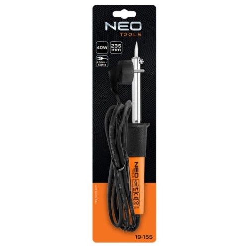 Паяльник електричний Neo Tools 40Вт 450°C нікельована мідь (19-155)