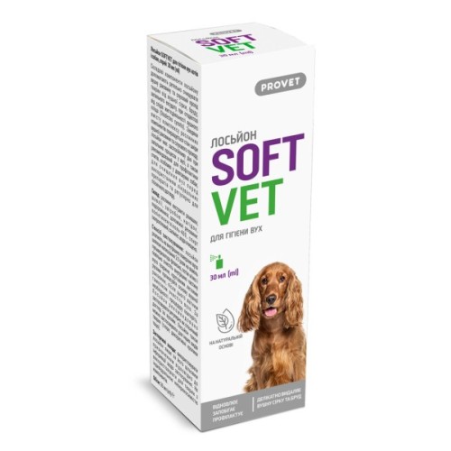 Лосьйон для тварин ProVET SOFTVET для гігієни вух котів і собак 30 мл (4823082440092)