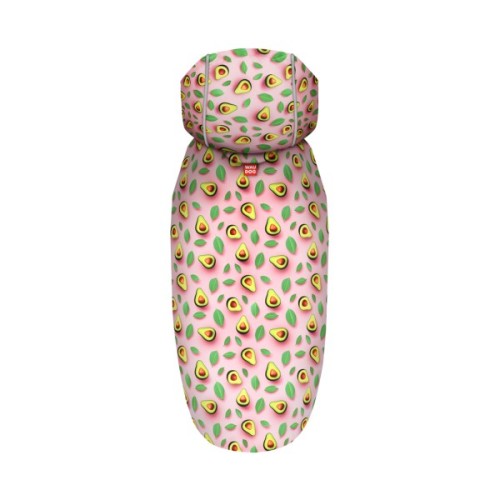 Дощовик для тварин WAUDOG Clothes Накидка з капюшоном Авокадо на рожевому L (358-4051)