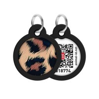 Адресник для тварин WAUDOG Smart ID з QR паспортом "Леопард", коло 30 мм (230-4066)