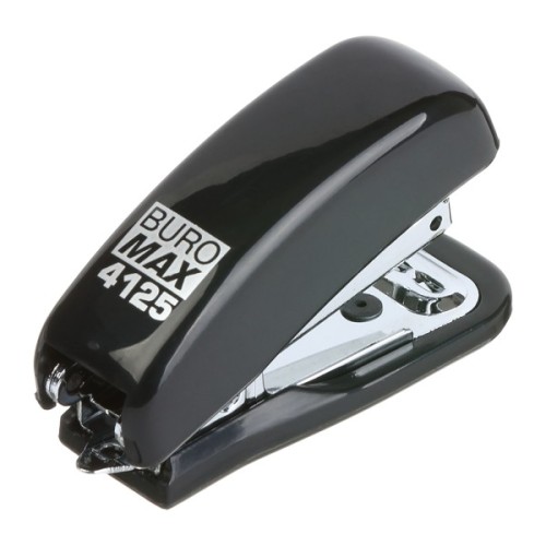 Степлер Buromax пластиковий МІНІ, 10 аркушів, (скоби №10), 61 х 36 х 23 мм, чорний (BM.4125-01)