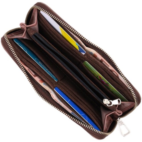 Портмоне Grande Pelle З натуральної шкіри Пудрове (16797)