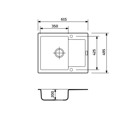Мийка кухонна Adamant Minimal антрацит + змішувач + дозатор + ополіскувач склянок + кола (4824296106415)