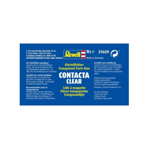 Аксесуари до збірних моделей Revell Клей Contacta Clear професійний для прозорих деталей 20 гр (RVL-39609)