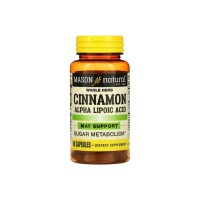 Трави Mason Natural Кориця з альфа-ліпоєвою кислотою, Cinnamon Alpha Lipoic Acid, 60 кап. (MAV-16555)