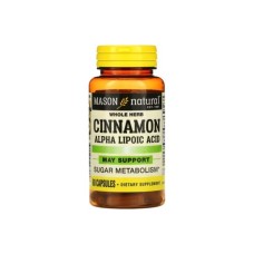 Трави Mason Natural Кориця з альфа-ліпоєвою кислотою, Cinnamon Alpha Lipoic Acid, 60 кап. (MAV-16555)