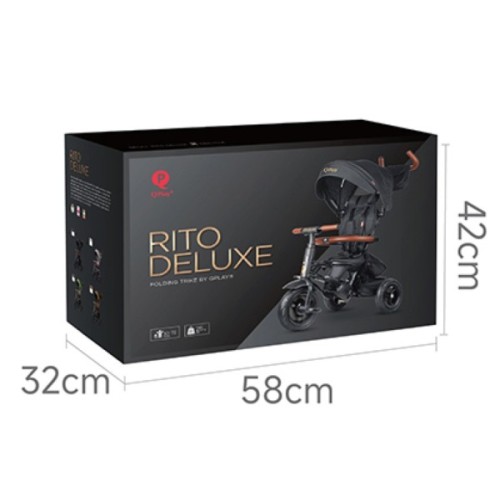 Дитячий велосипед QPlay Rito Deluxe Складаний Триколісний Black (S380-17RitoDeluxeBlack)