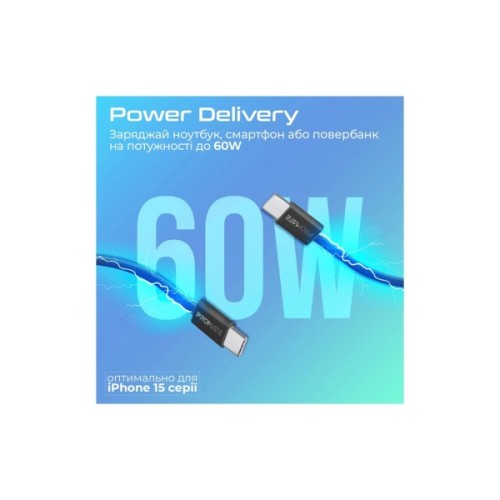 Дата кабель USB-C to USB-C 2.0m Promate (ecoline-cc200.navy)