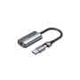 Перехідник USB-C + USB A to RJ45 Ethernet 1000Mbps 0.15m aluminum gray Vention (CFQHB)