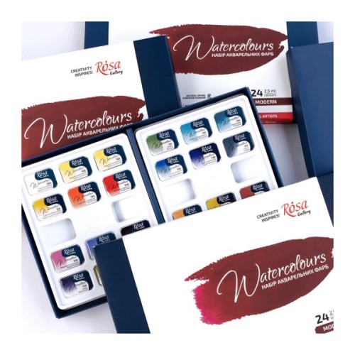 Акварельні фарби Rosa Gallery Modern 24 кольри по 2,5 мл (4823098541127)