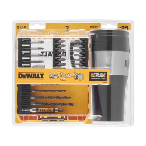 Набір свердл і біт DeWALT Phillips, Pozidriv, Torx, Pz3, L = 25, 50 мм, 25 шт, ToughCase, термокухоль (DT70707)