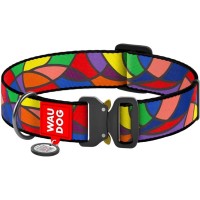 Нашийник для тварин WAUDOG Nylon з QR паспортом "Вітраж" металева пряжка-фастекс XXL (4535-0051)