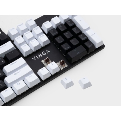 Клавіатура Vinga KBGM-095 LED Brown Switch USB White/Black (KBGM-095BR White/Black)