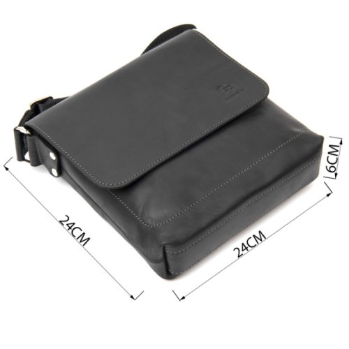 Сумка Grande Pelle Шкіряна чоловіча Чорна (11431)