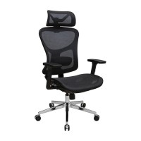 Офісне крісло Richman Ергостар Хром Synchro Сітка Чорне (R00000052543)