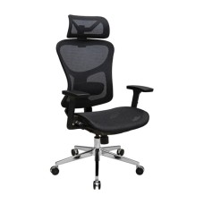 Офісне крісло Richman Ергостар Хром Synchro Сітка Чорне (R00000052543)