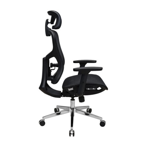 Офісне крісло Richman Ергостар Хром Synchro Сітка Чорне (R00000052543)