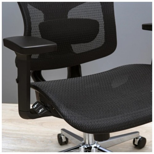 Офісне крісло Richman Ергостар Хром Synchro Сітка Чорне (R00000052543)