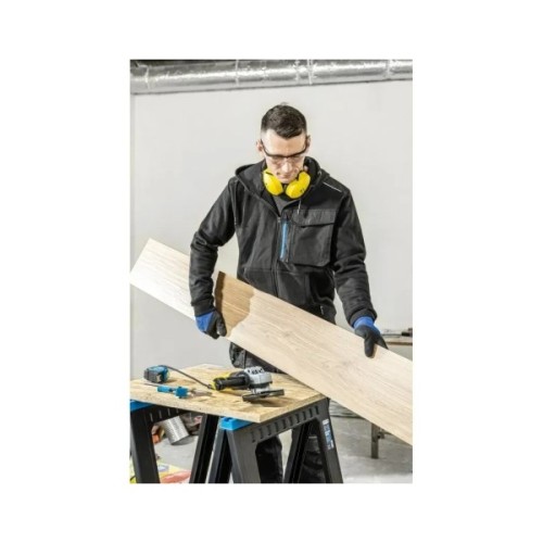 Кофта робоча Hoegert THEO HT5K903-3XL з капюшоном 65% бавовна/35% поліестер чорна, 3XL (58) (HT5K903-3XL)