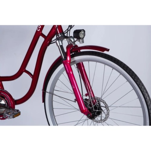 Електровелосипед Dorozhnik 28" eCORAL DD FR рама-19" 48B 13А*г 500Вт 2026 рубіновий (ELB-D-28-117)