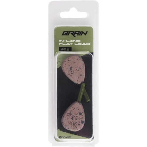 Грузило Brain In-Line Flat Lead 42g 2шт/уп Brown (1858.32.13)